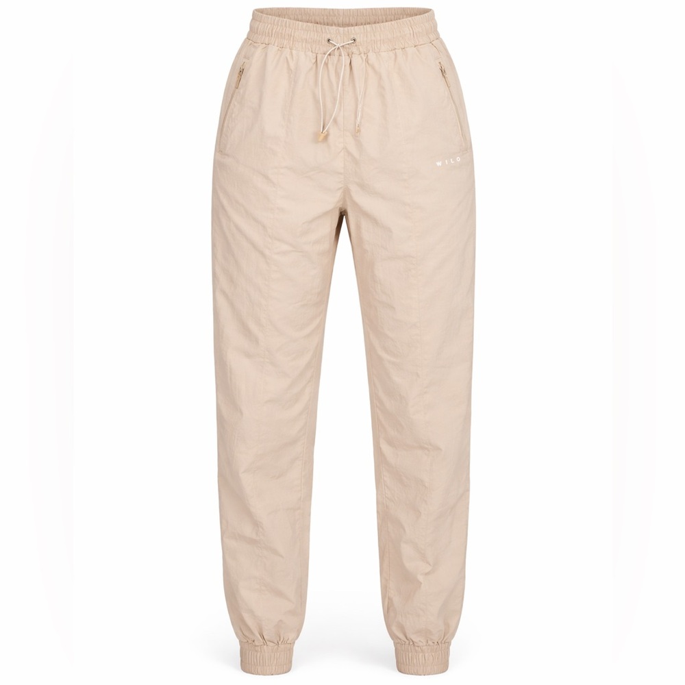 WILO The Label Parachute Track Pants Clay Beige Jogger Elastic Waist NWT Small